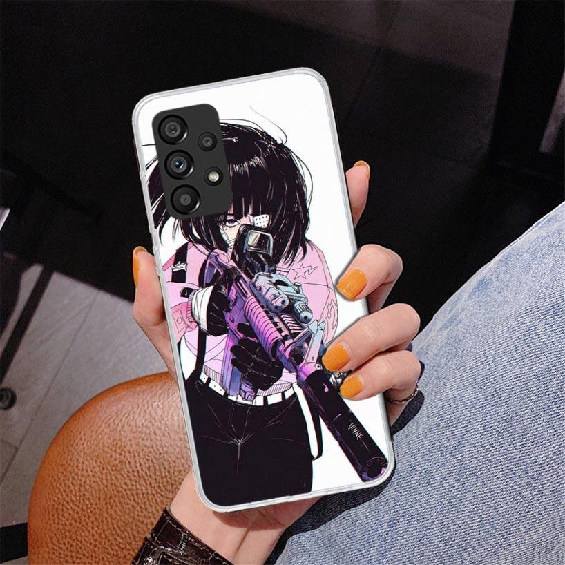 Japanese Style Anime Girl Phnoe Case for Samsung Galaxy A17 A37 A57 A16 A26 A36 A56 A15 A14 A13 A55 A54 A53 A35 A34 A33 A25 A24