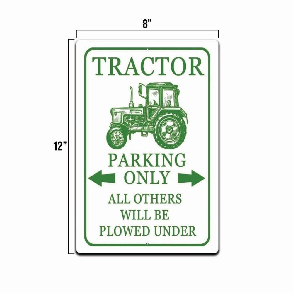 Tin Sign VINTAGE Tractor Parking Only Rustic METAL NOVELTY Garage Man Cave