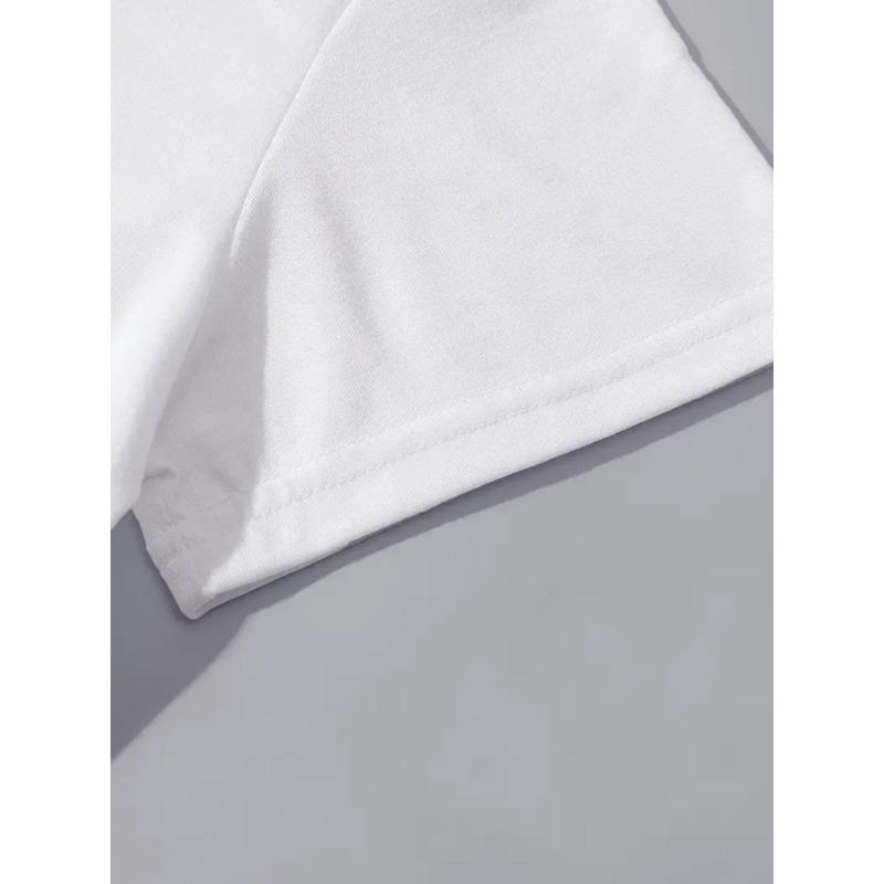 European sizes Women'S Casual Round-Neck Short-Sleeve Sports T-Shirt with Spanish Letter Print for Spring And Summer