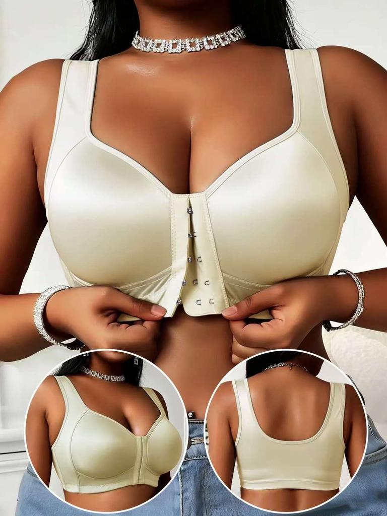 European and American TK front buckle large size gathering sports rimless vest type rimless bra underwear