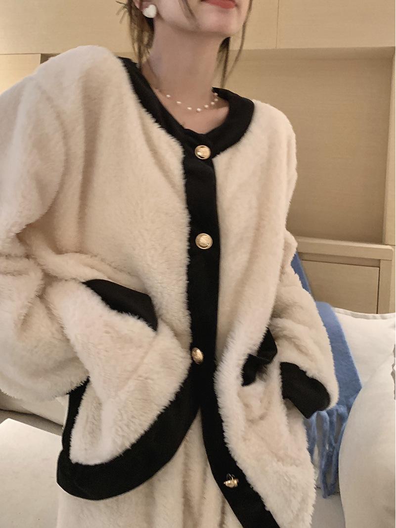 

Фланелевая пижама в стиле феи: Комплект домашней одежды из кораллового флиса для женщин, идеально подходит для осени и зимы 2022 года. M