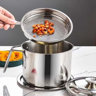 1.3L/1.8L Filter Tank Stainless Steel Oil Pot New Oil Filter Pot Kitchen