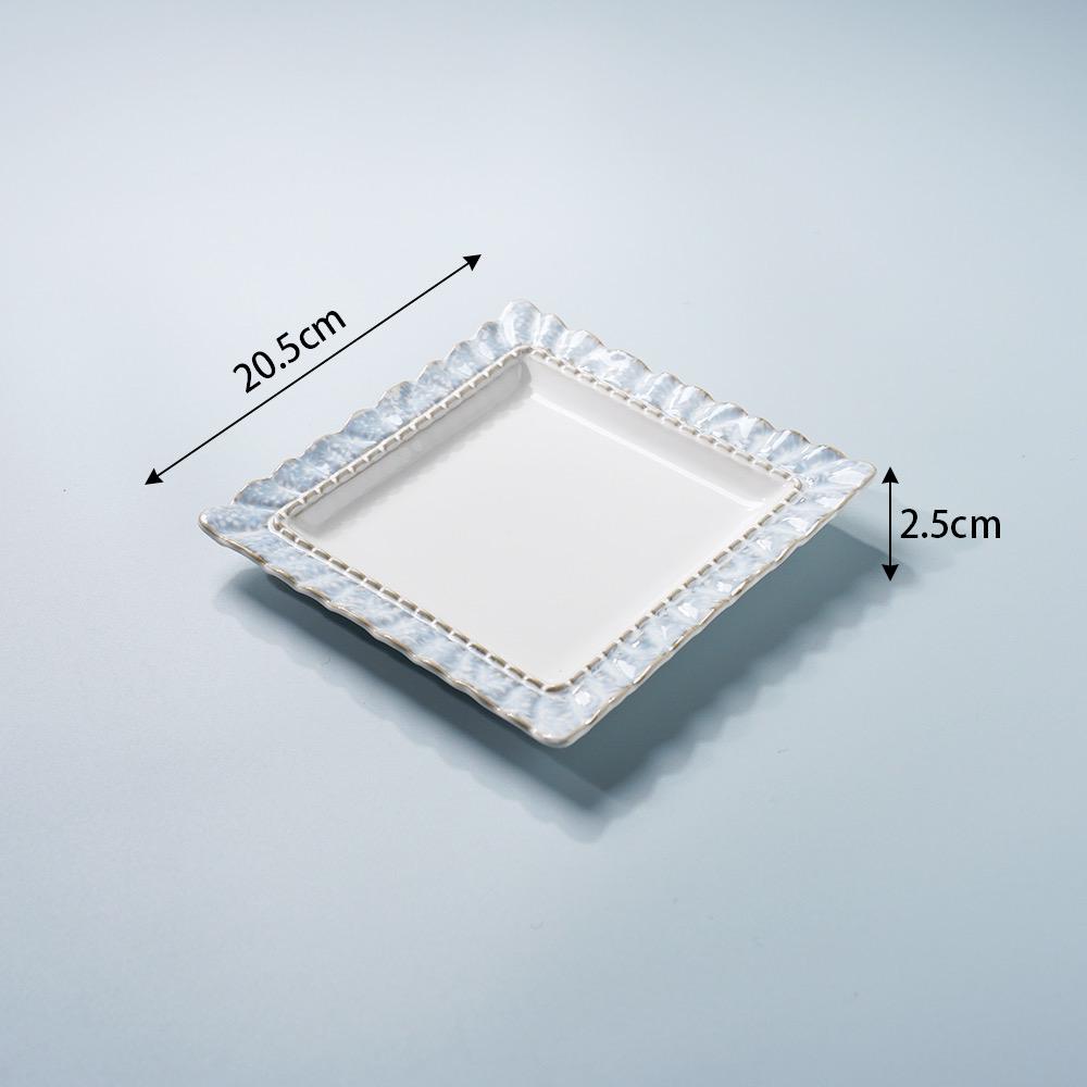 Fühl! Blaues Spitzen-Geschirrset: Steak, Frühstück, Westlich, Dessert, Obstteller