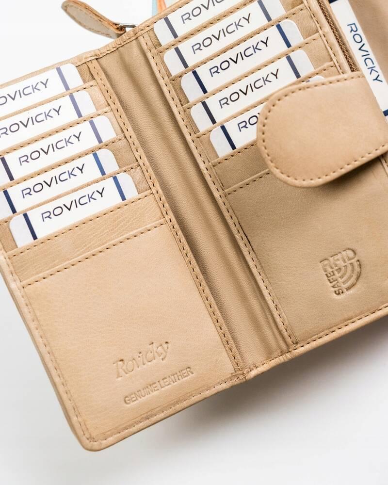 Elegant women's wallet made of natural leather - Rovicky