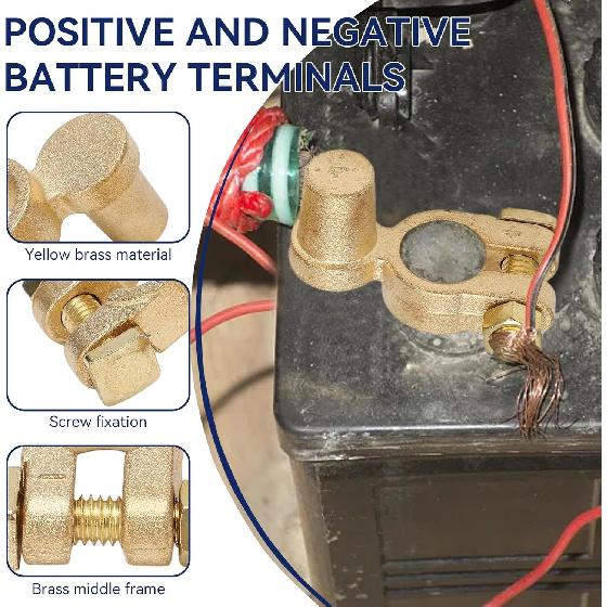 1 Pair Battery Terminal Connector, Car Battery Disconnect Terminal SAE To JIS Positive Negative Top Post Battery Terminal for Auto