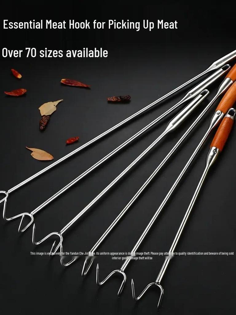 Stainless Steel Braised Meat Hook with Knife Handle - High Temperature Resistant for Kitchen Use
