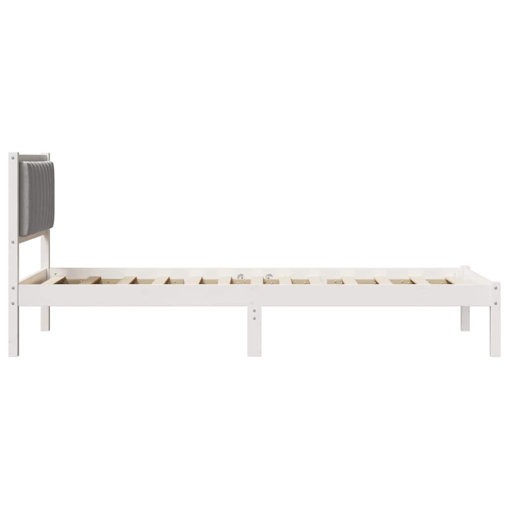 Bed Frame with Padded Headboard Light Grey 90 x 190 cm
