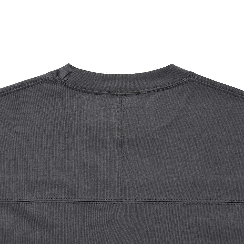 HISHANDER Round Patch Long Sleeve T-Shirts [White / Gray]