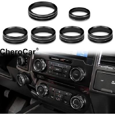 6x Bouton Rotatif Noir pour Interrupteur de Climatisation, Garniture de Bouton VOL 4WD pour Remorque, pour Ford F150 XLT 16+