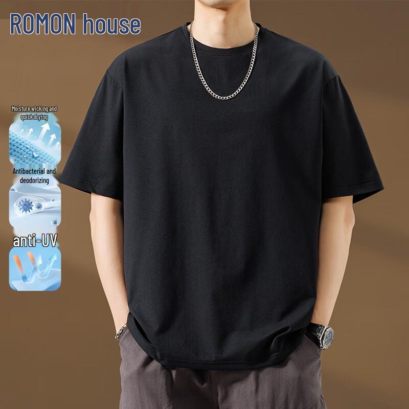 

ROMON Men s Moisture-Wicking Summer Round Neck T-Shirt 2XL