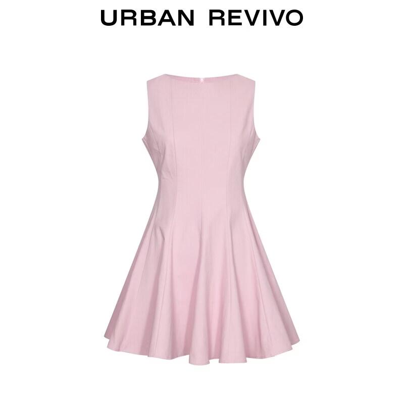 UR2026 Women's Solid Cotton Mini Dress