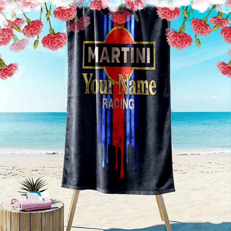 Martini Personalisierter Name Aufdruck Strandtuch Groß Weich Schnelltrocknend Handtuch Für Strand Camping Schwimmen