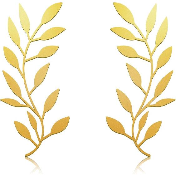 

Zhengmy 2 шт. Металлический настенный декор в виде листьев дерева, Лиана, Лист оливковой ветви, Настенное искусство для гостиной, Декор для стен прихожей, Наружное украшение(Винтаж Браун) золотой