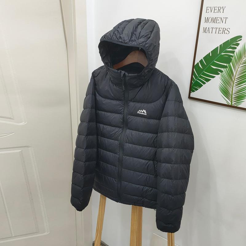 European and American Ribs Down Jacket Women's Autumn and Winter New Fashion Casual Hooded Light Duck Down Jacket Warm Jacket