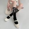 Female Spring and Summer Ribbon Bow Lace Lace Ballet Wind Drum Pile Socks