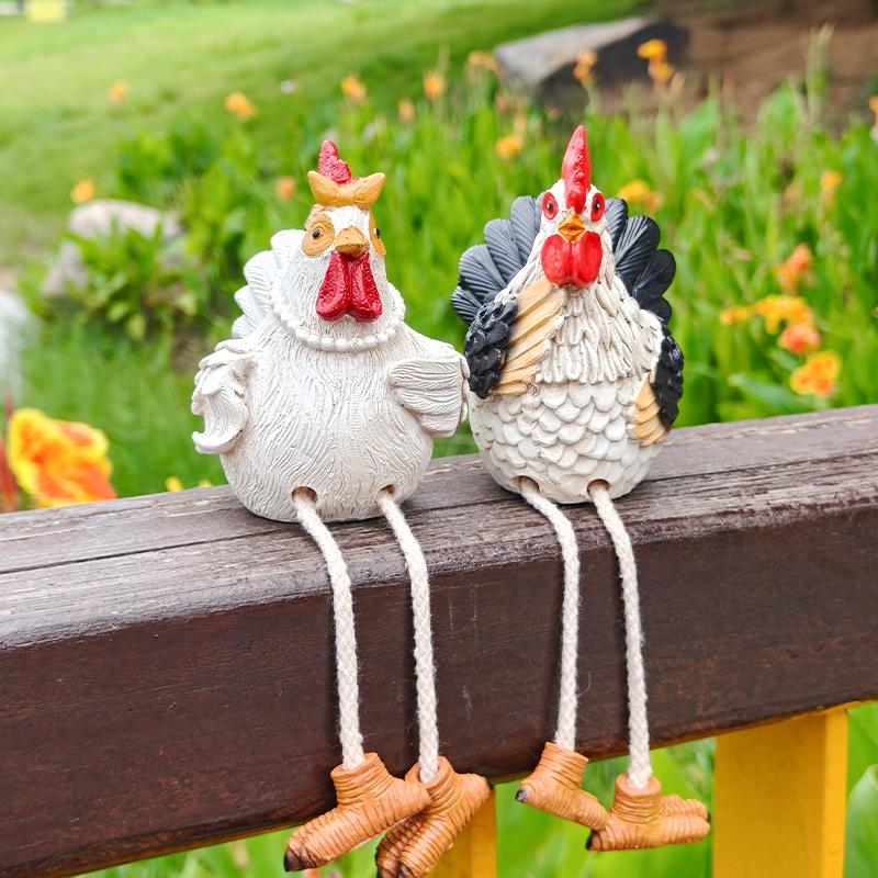 Cute Hand-crafted Hanging-rooster Ornament – Garden Décor, Landscape Decoration, and Charming Birthday Gift