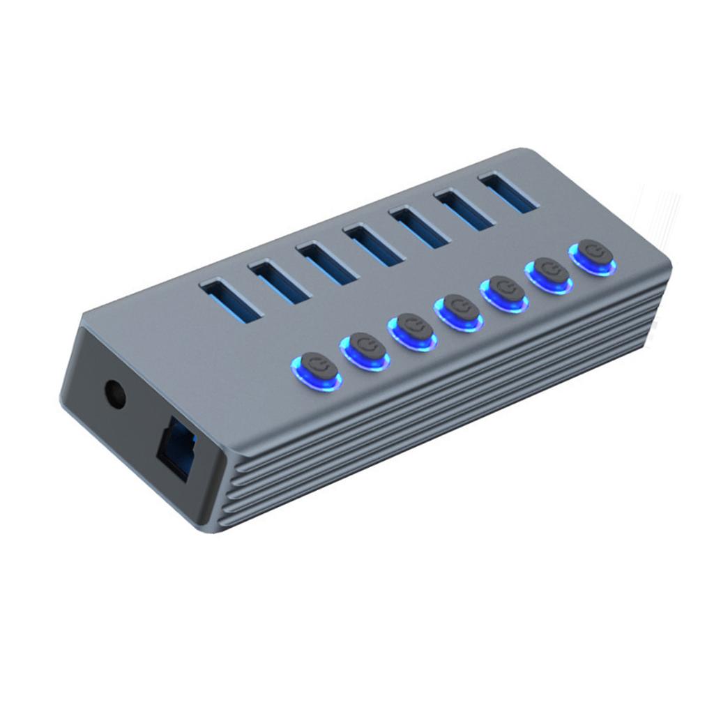 USB 3.0 Extension Hub With 7 Port And Individual LED Indicators for Efficient Data Transfer On Computer