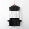 Sailor Uniform Cosplay School Uniform High School Girl Halloween JK Long Sleeve Square Collar [milky Time] (L)