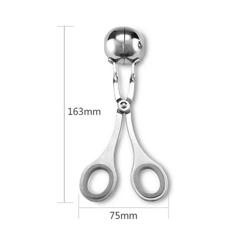 Antihaft-Fleischbällchenformer Edelstahl-Fleischbällchen-Klemme Mit Schutzring Kochwerkzeug Küche Fleischbällchen-Schaufel Ballformer Zange