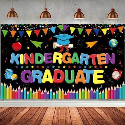 Kindergarten Graduation Party Backdrop Classrooms School Graduate Ceremony Activities Decor Banner Kids Photography Background