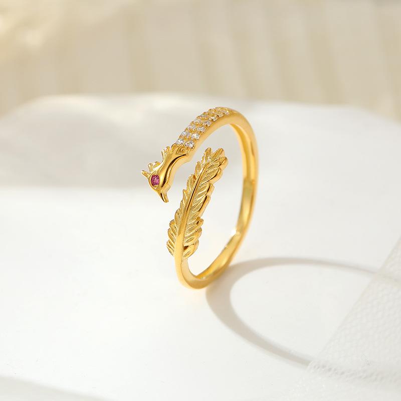 High-Grade S925 Silver Dragon & Phoenix Zodiac Couple Ring