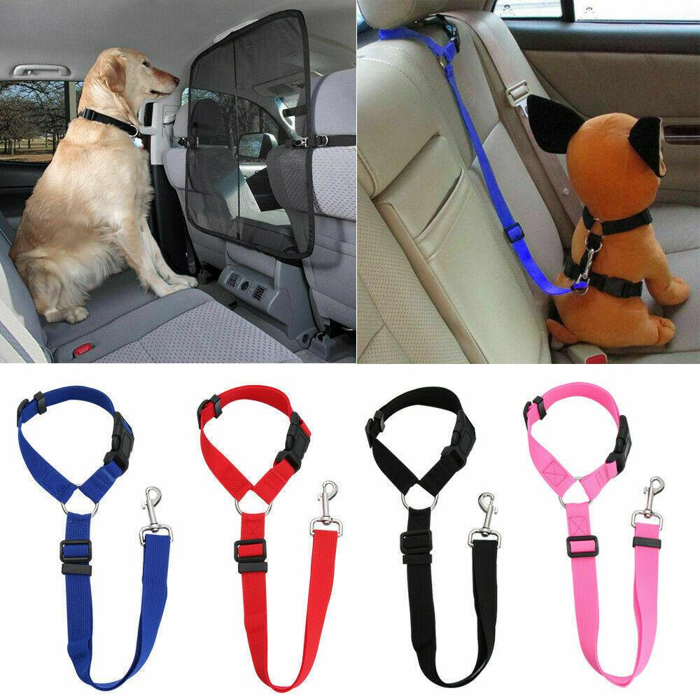 Pet Dog Car Travel Cinturon de s/écurit/é Clip Restraint Safety Harness Tracton Zhou-Animalerie Color : Black