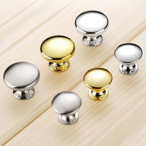 Stainless Steel Drawer Handles, Architectural Hardware Knobs, and Drawer Pulls with Screws for Cabinets, Cupboards, and Dressers. Set of 4, Single Hol