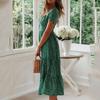 Women's Chiffon Summer Floral Dress Puff Sleeves A-Line Polka Dot Dress Skirts Tutu Puffy Skirt For Women Streetwear