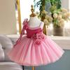 Hostess Puffy Princess Dress: Flower Girl Wedding & Children's Piano Performance Outfit for Birthdays (One-Year-Old)