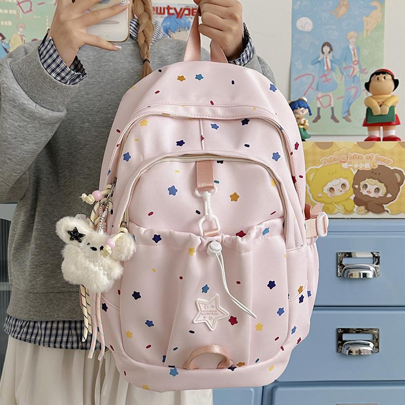 Schoolbag small fresh schoolbag female junior high school students large capacity backpack Japanese ins college students lightweight simple travel