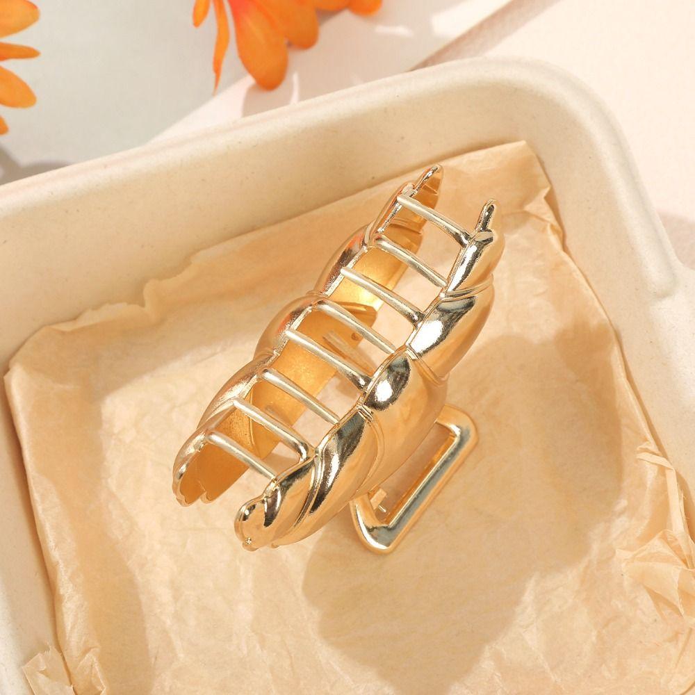 Haarklammer Haiklammer Niedliche Brotklaue Metall-Haiklammer Croissant Haigreifer Streetwear