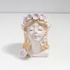 Fairy Head Planter Angel Girl Face Flower Pot Resin Decorative Vase Indoor Cactus Pot for Home Office Desk Garden