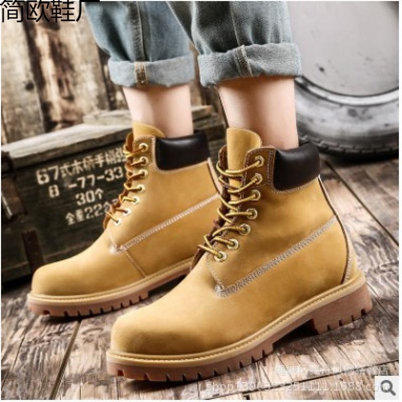Versatile New Couple Shoes Cowhide Beef Tendon Sole Production Martin Boots Youth Leisure Urban Leather Shoes Big
