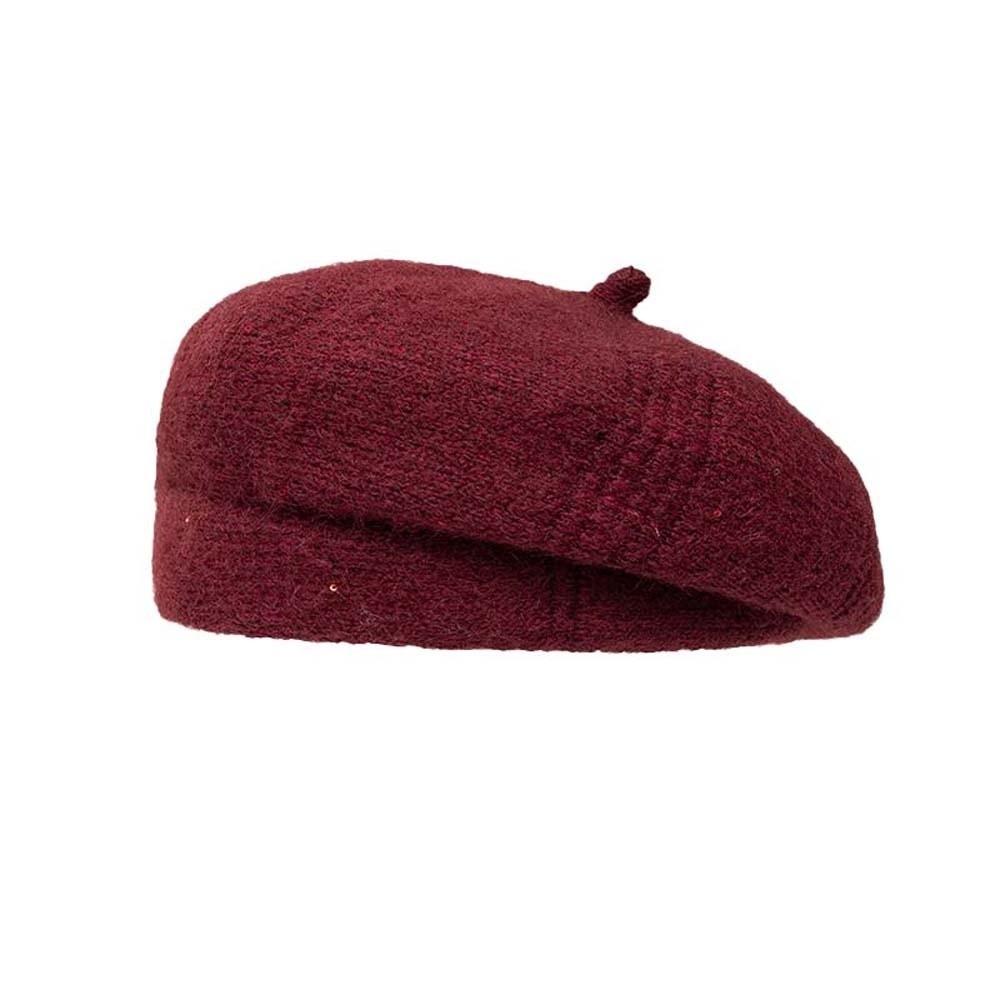 Soft Winter Woolen Beanie Elastic French Style Cap Plush Thermal Headwear Knit Beret Hat  Students