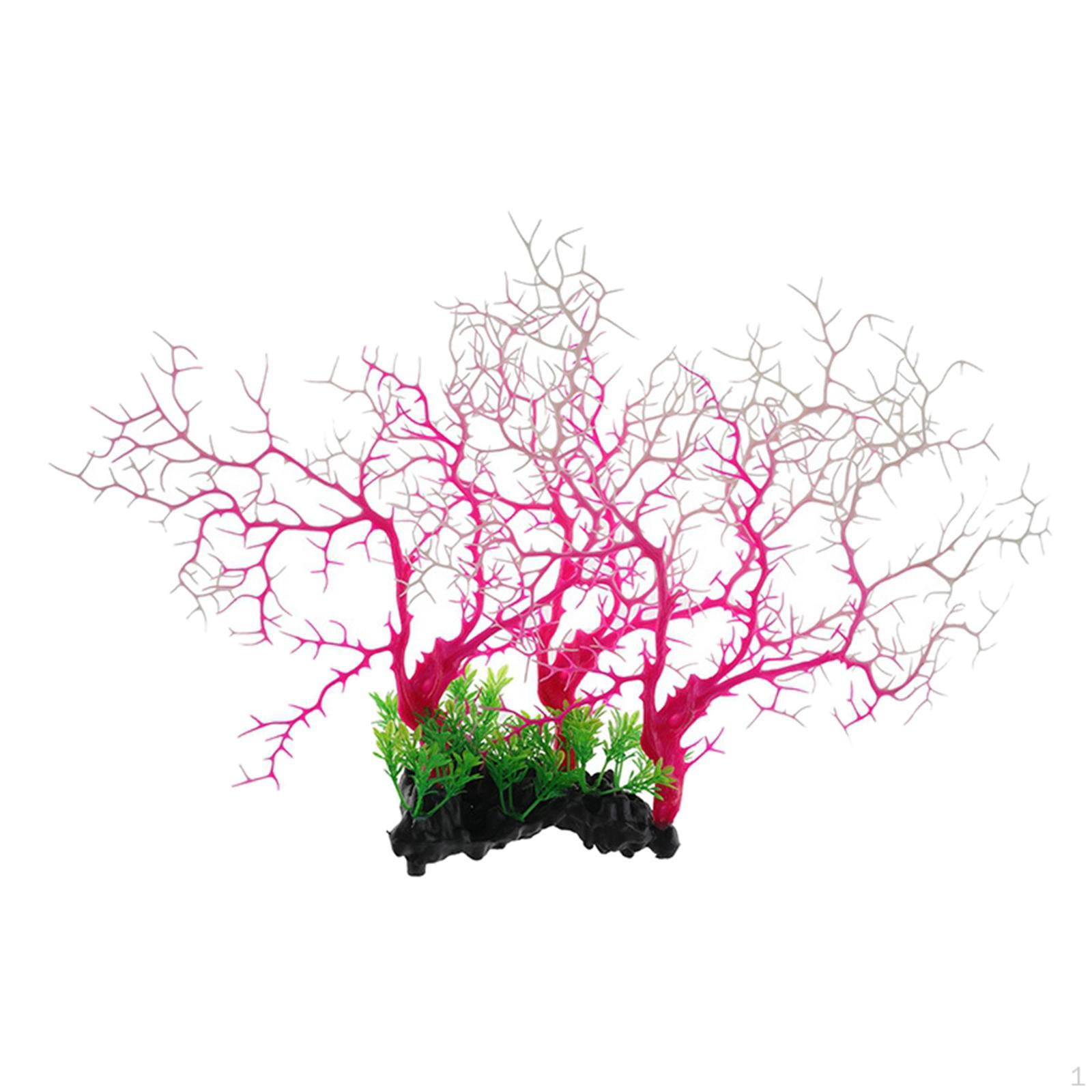 

Aquarium Tree Ornament Underwater Decor 15x11 Inch red white