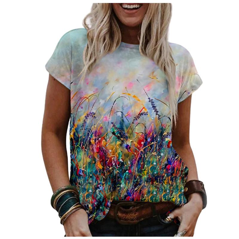 3D T-shirt Dandelion Women's Pirate, Harp Fashion, Hip Hop Standard, Short Sleeve Top, Summer Clothing, 2025