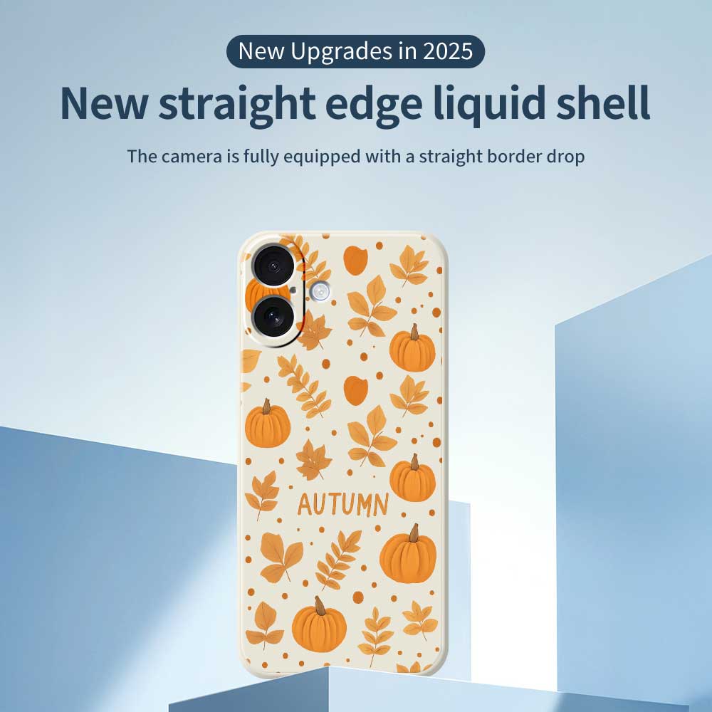 For iPhone 17 Case Autumn Theme Pattern Printing Straight Edge TPU Phone Back Cover
