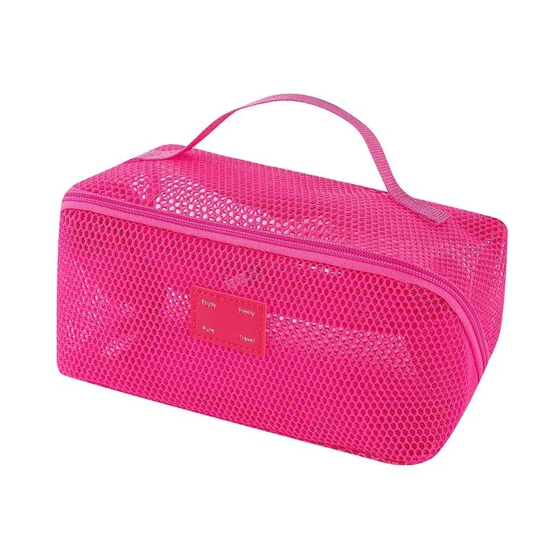Hollow Large Capacity Makeup Storage Bag Women Multifunctional Mesh Tote Cosmetic Case Bag Travel Transparent Toiletry Pouch
