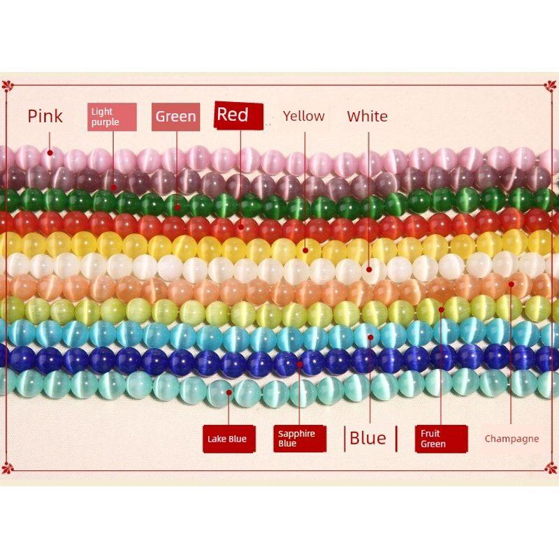 

High Quality Opal Scattered Beads DIY Ornament Beaded Multicolor Crystal Semi-Finished Bracelet Necklace Accessories Ornament Accessories Lake Blue 8mm about 48