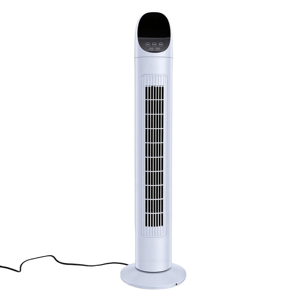 Oscillating Tower Fan 3 Speeds Quiet Bladeless Standing Fan with 7.5H Timer for Home Office Indoor