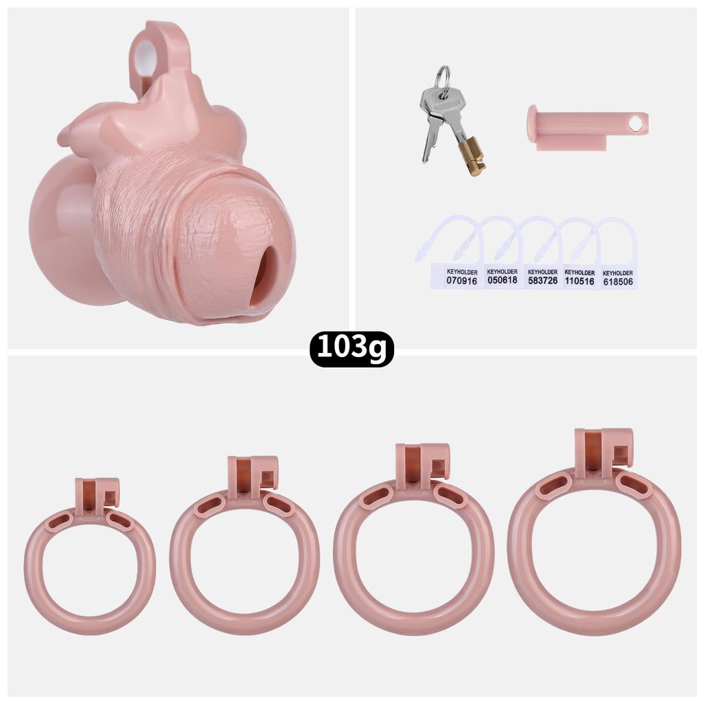LICKER ABS Realistic Penis Chastity Cage Urethral Lock Cock Cages With 4 Size Rings Loyalty Belt Sex Toys For Men Adult Games