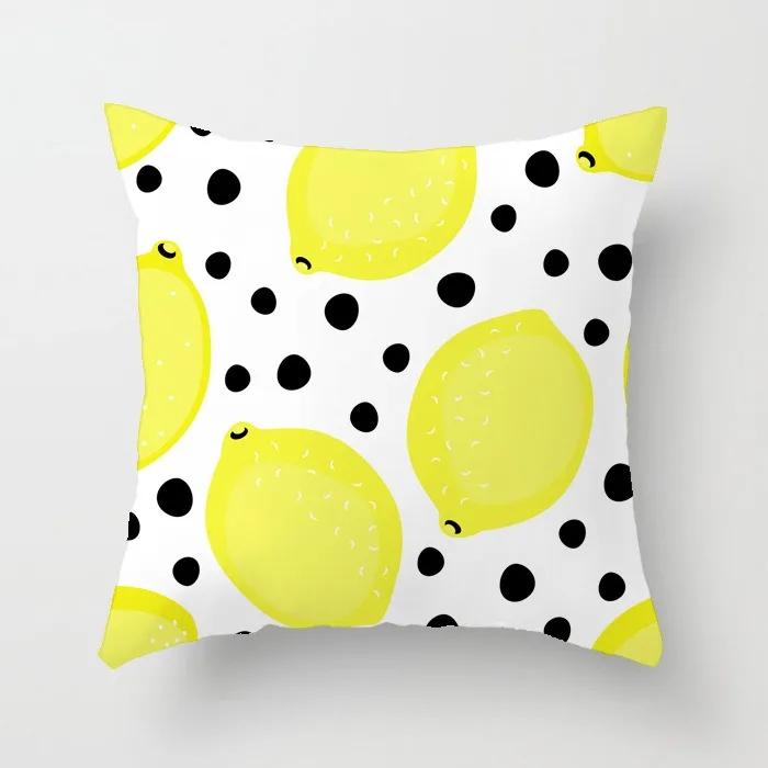 Fresh Summer Fruit Pineapple Watermelon Print Pillow Cover Office Chair Cushion Cover Fashionable Luxury Home Decoration