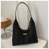 2024 Simple New Casual Winter Striped Nylon Stylish Large Capacity Single Shoulder Tote Bag Women