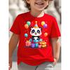 European sizes Cute Panda Birthday Party Balloons Gifts Little Boys Cotton T-Shirt Soft & Comfortable Everyday Top, Comfortable and Breathable