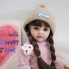 55cm Beautiful Reborn Baby Doll Betty Realistic Baby Girl Doll with Pasted Long Hair Children Play House Doll Toys for Kids Toddler Birthday Xmas Gift