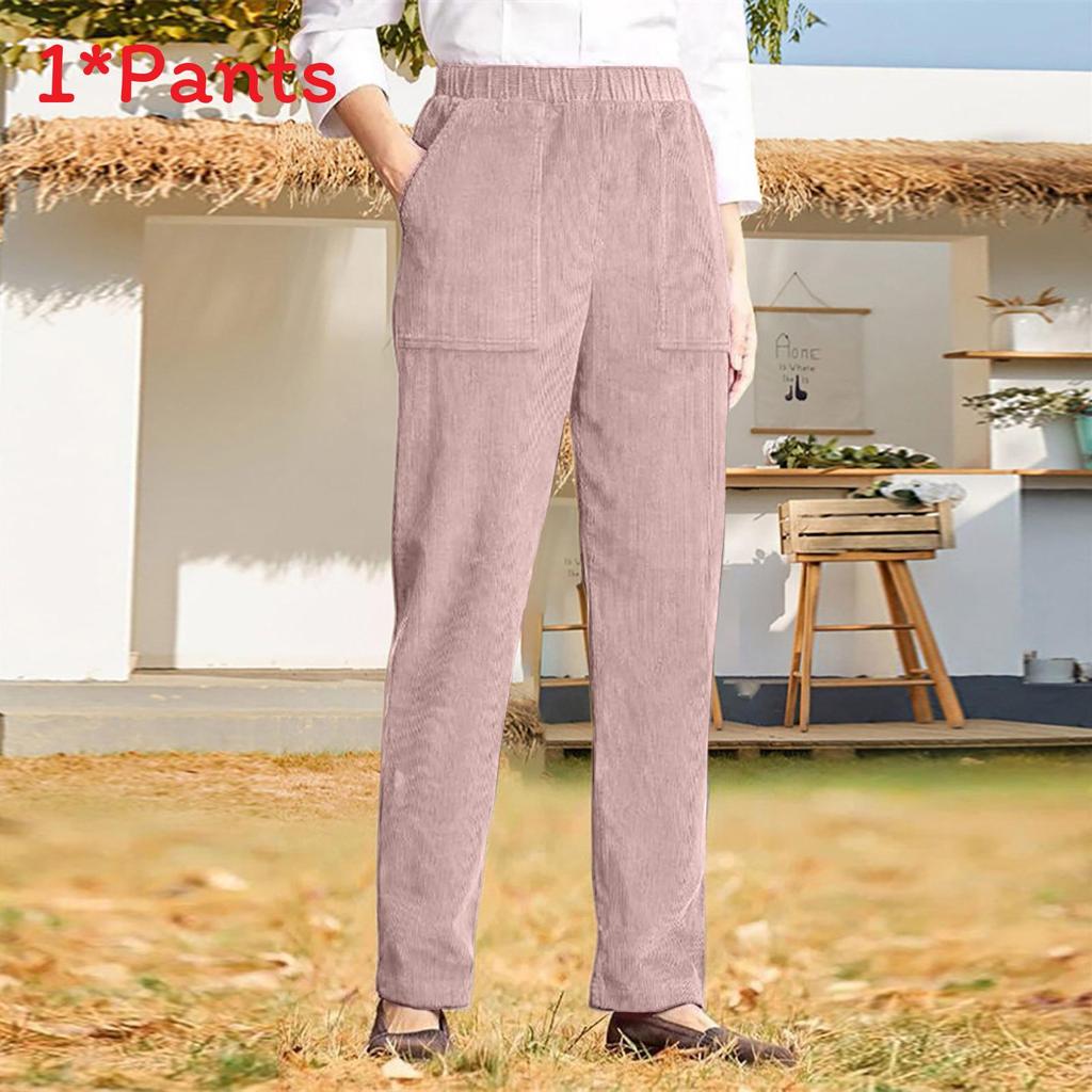 Cotton Corduroy Casual Pants For Women With Pockets And Trousers For Summer Comfort