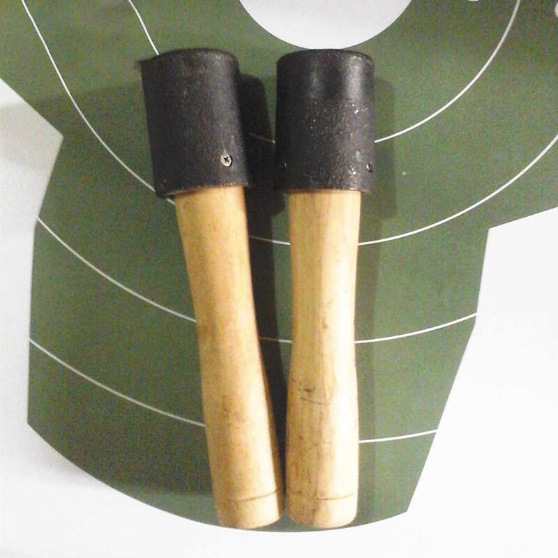 Military Prop Wooden Handle Cast Iron Grenade Model