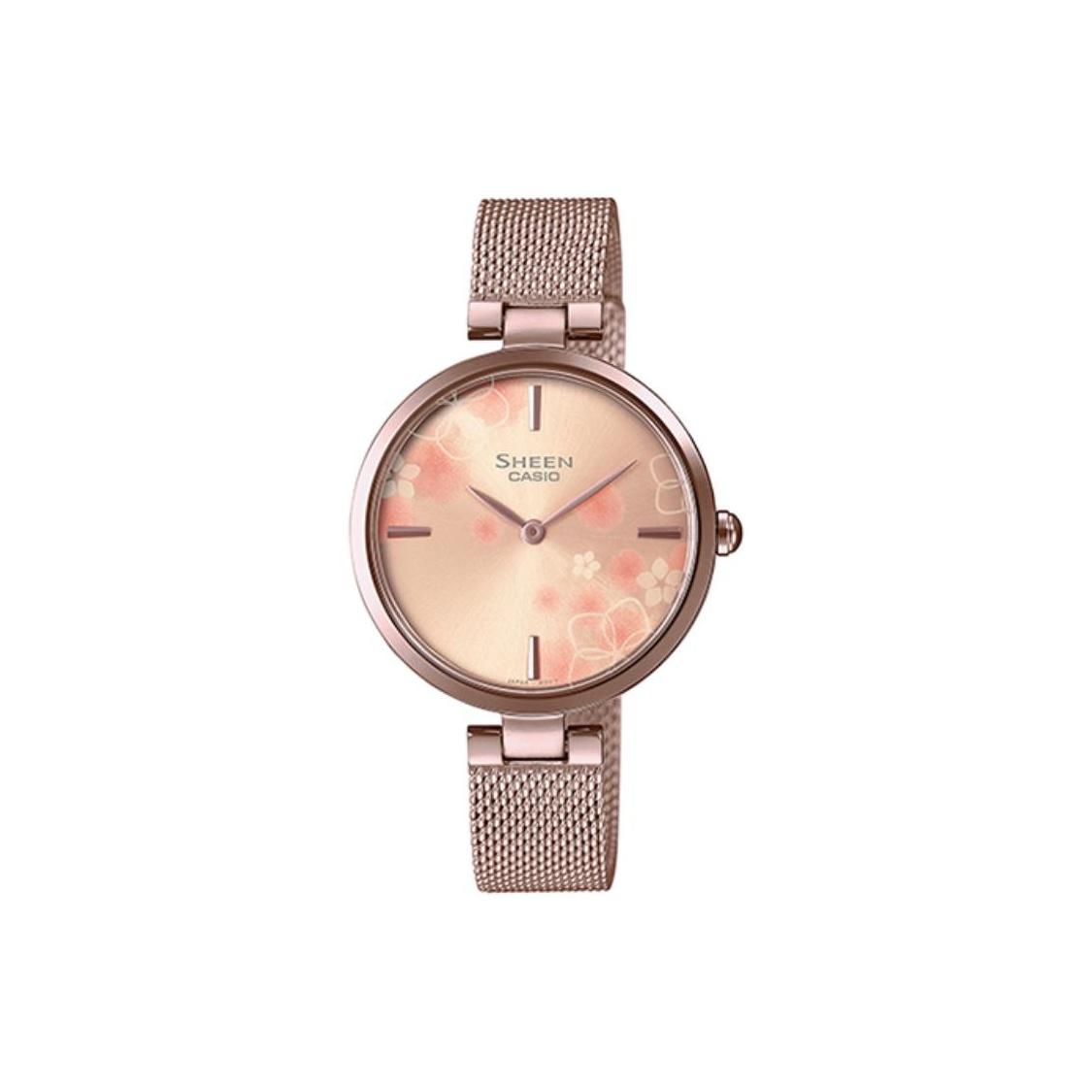 CASIO Women s SHEEN Gold Watch SHE-C110CGM-4AUPFHD Rose Gold