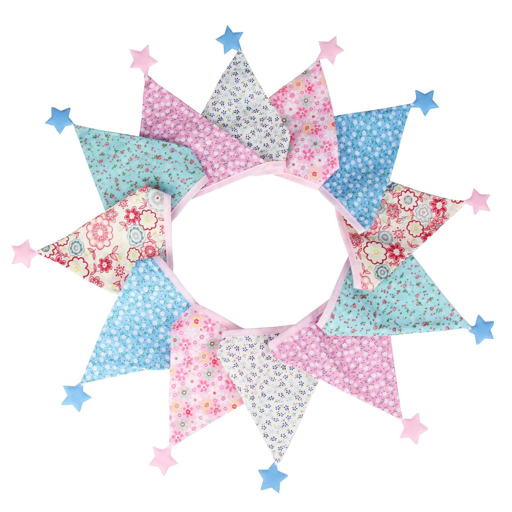 Nordic Star Cotton Triangle Flag Banner for Wedding or Kindergarten Decor