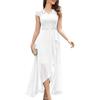 JPNTKY Fashion Summer Spring Solid Color Print Short Sleeve V-Neck Casual Dresses